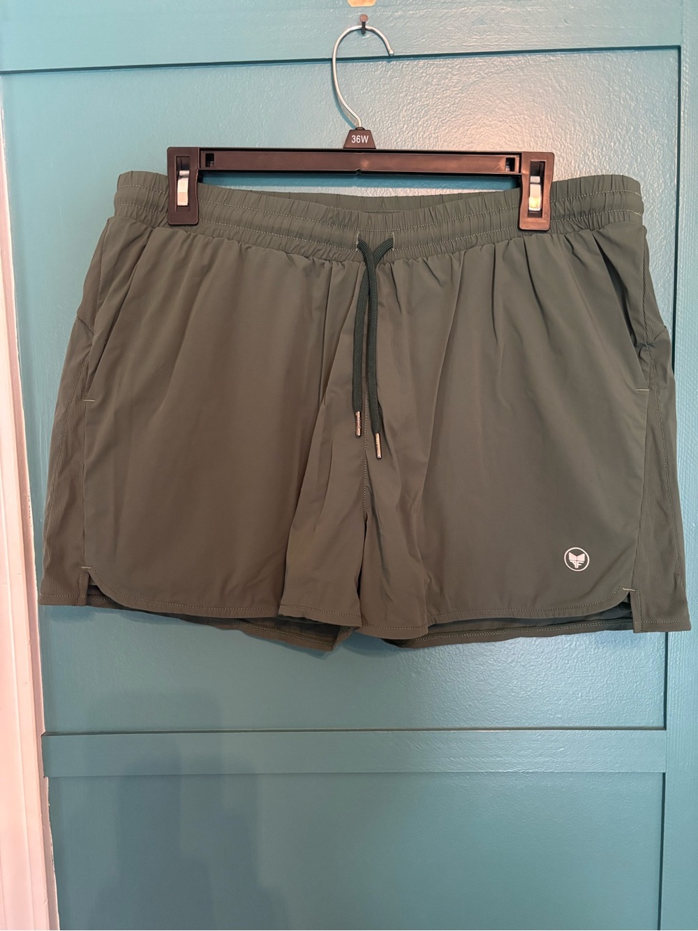 Alpha Forward Green Athletic Drawstring Shorts W/Shorts Liner Size L